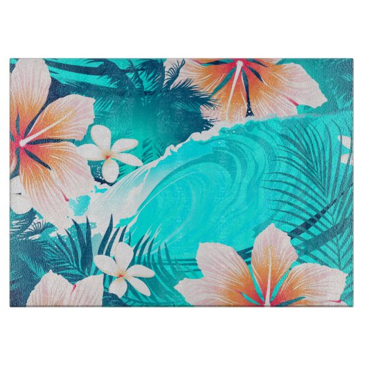 Blume am Hibiskus Schneidebrett (Vorderseite)