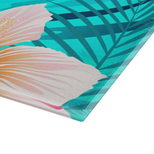 Blume am Hibiskus Schneidebrett (Ecke)