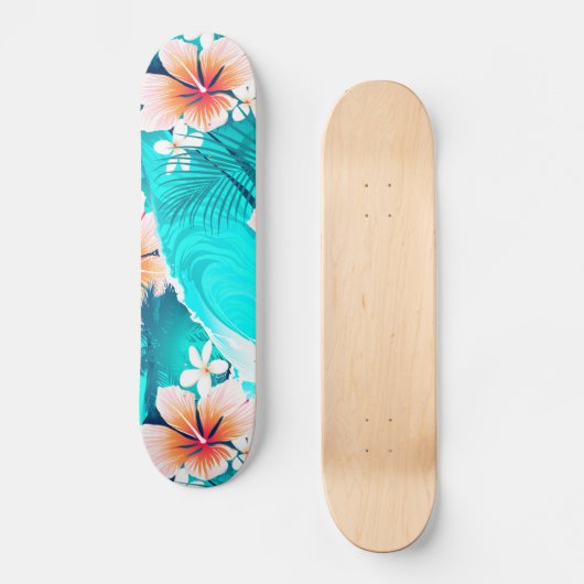 Blume am Hibiskus Skateboard (Vorderseite)