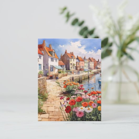 Blume am Kai Postkarte (Stehend Vorderseite)