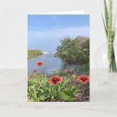 Blume am Meer (innen leer) Karte (Vorderseite)