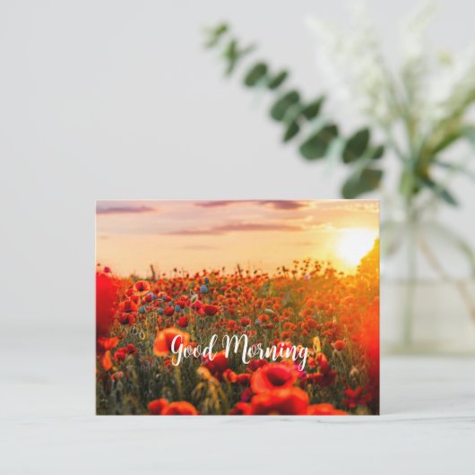 Blume am Morgen Postkarte (Stehend Vorderseite)