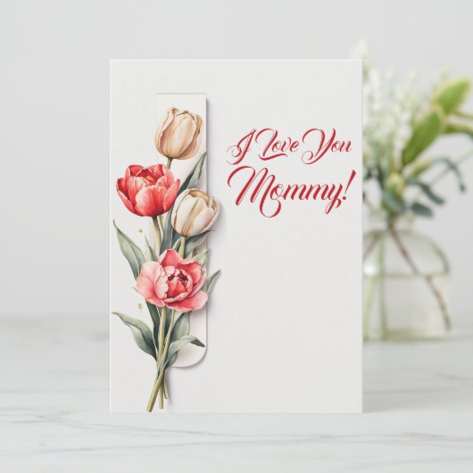 Blume am Muttertag Feiertagskarte (Stehend Vorderseite)