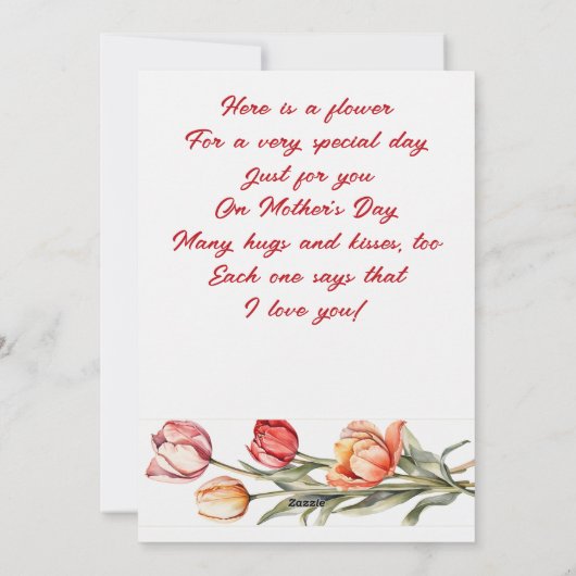 Blume am Muttertag Feiertagskarte (Rückseite)