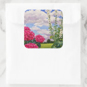 Blume am Rande einer Wiese 2008 Quadratischer Aufkleber (Tasche)