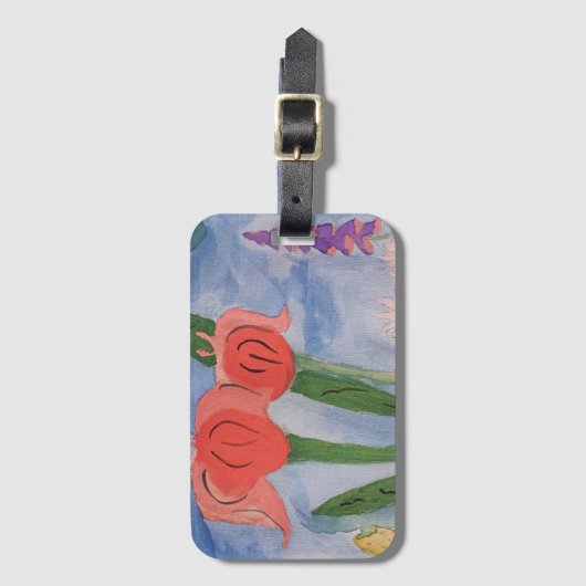 Blume am See Gepäckanhänger (Vorderseite Vertikal)