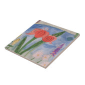 Blume am See Keramik Tile Fliese (Seite)