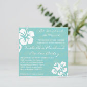 Blume am Strand - Aquamarin Einladung (Stehend Vorderseite)