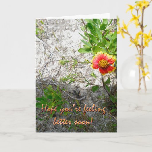 Blume am Strand Karte (Gelbe Blume)