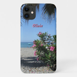 Blume am Strand und Ihr Name iPhone 11 Hülle
