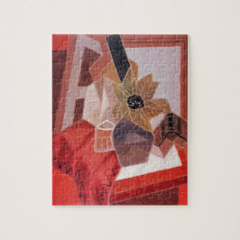 Blume am Tisch von Juan Gris, Vintager Kubismus Puzzle