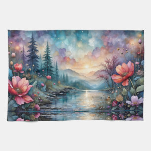 Blume am Wasser Geschirrtuch