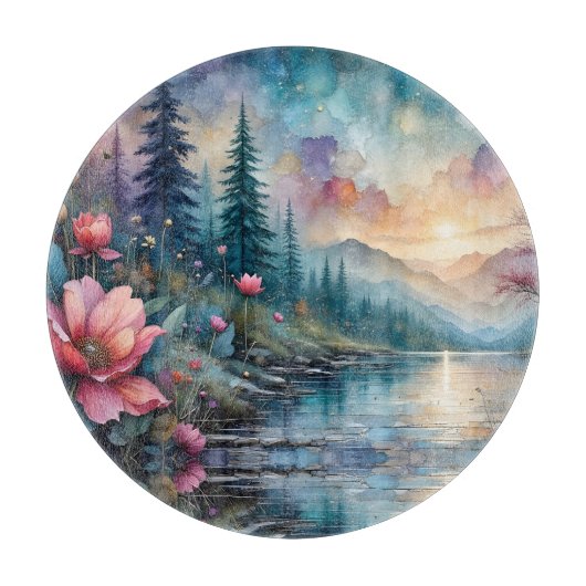 Blume am Wasser Schneidebrett (Vorderseite)