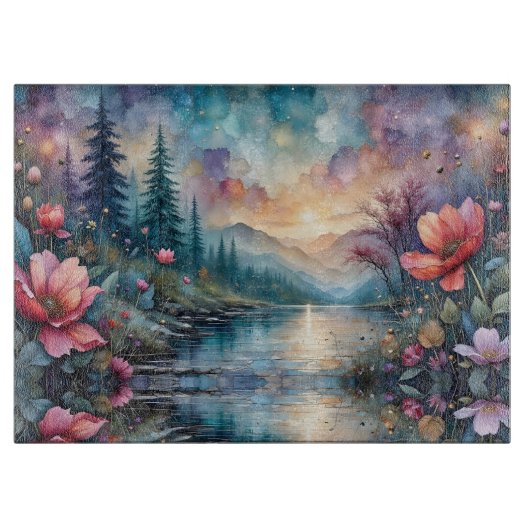 Blume am Wasser Schneidebrett (Vorderseite)