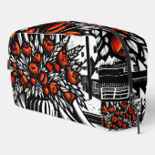 Blume am Winterfenster Waschbeutel (Rechte Ecke)