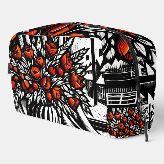 Blume am Winterfenster Waschbeutel (Rechte Ecke)