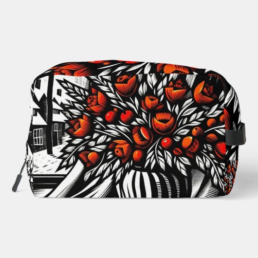 Blume am Winterfenster Waschbeutel (Rückseite)