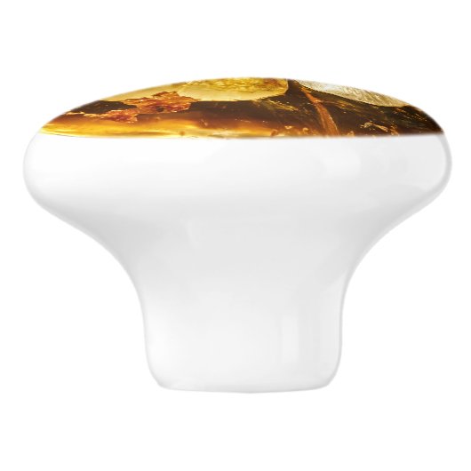 Blume Amber Muster Keramikknauf (Seitenansicht)