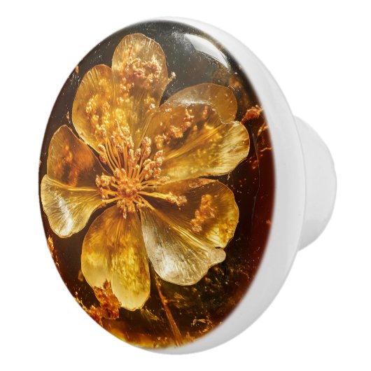 Blume Amber Muster Keramikknauf (Rechts)