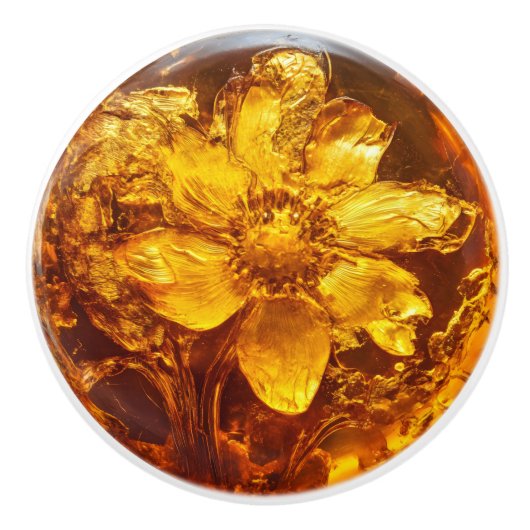 Blume Amber Muster Keramikknauf (Vorderseite)