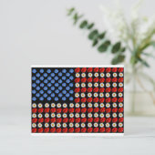 Blume Amerikanische Flagge Postkarte (Stehend Vorderseite)