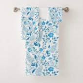 Blume an den Blumenstränden und Blattweißer Hinter Badhandtuch Set (Insitu)