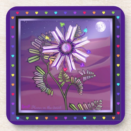 Blume an der Getränkeküste der Wüste Getränkeuntersetzer (Vorderseite)