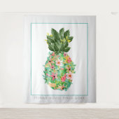 Blume Ananas Illustration Wandteppich (Vorderseite)