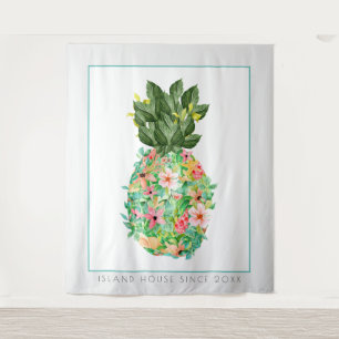 Blume Ananas Illustration Wandteppich