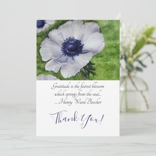 Blume Anemone Dankeskarte (Stehend Vorderseite)