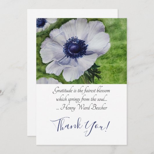 Blume Anemone Dankeskarte (Vorne/Hinten)