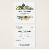 Blume anemone elegante Wasserfarbe Save the Date (Vorne & Hinten)