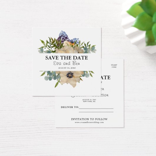 Blume anemone elegante Wasserfarbe Save the Date (Schreibtisch)