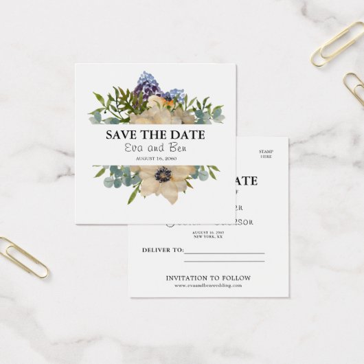 Blume anemone elegante Wasserfarbe Save the Date (Büro)
