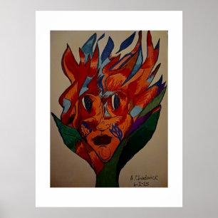 Blume-Animation drucken Poster
