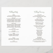 Blume Antlers Hochzeitsprogramm für Weißcreme (Hinten)