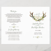 Blume Antlers Hochzeitsprogramm für Weißcreme (Vorne)