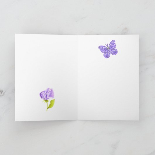 Blume April Chalk Personalisiert Card Karte (Innenseite)