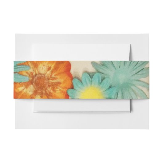 Blume Aqua Bat Mitzvah Envelope Wrap Band (Vorderseite Beispiel)