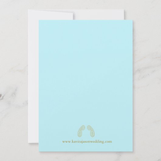 Blume Aqua Einladung (Rückseite)