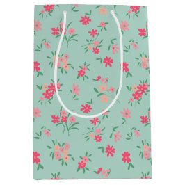 Blume Aquamarin Pink Dainty Floral Mittlere Geschenktüte