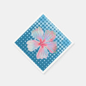 Blume aquamariner gepunkteter Hibisken Serviette (Ecke)