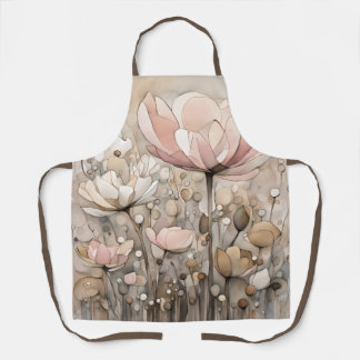 Blume Aquarell Abstrakt Beige Rosa Schürze