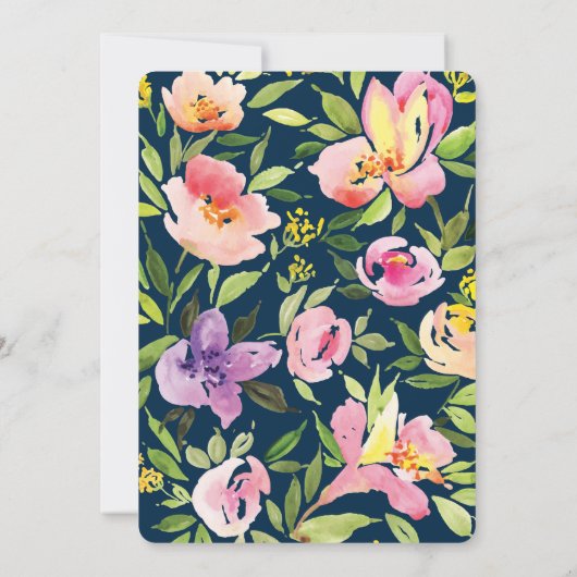 Blume Aquarell Einladung (Rückseite)