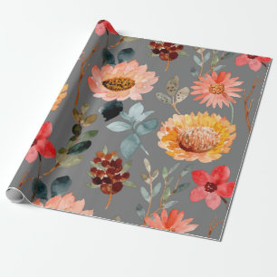 Blume Aquarell Farbenfrohe Natur Niedlich Geschenkpapier