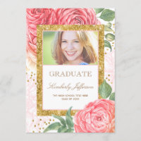 Blume Aquarell Gold und Rosa Foto Abschluss