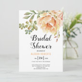 Blume Aquarell Hochzeitsreise mit Blumen Brautpart Einladung (Stehend Vorderseite)