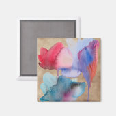 Blume Aquarell Moderne Blumenarchitektur Magnet (Vorderseite/Rückseite)