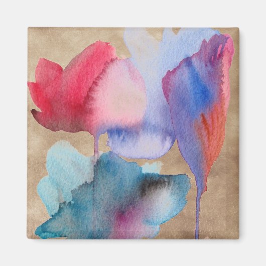 Blume Aquarell Moderne Blumenarchitektur Magnet (Vorne)