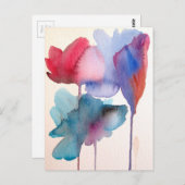 Blume Aquarell Moderne Blumenarchitektur Postkarte (Vorne/Hinten)